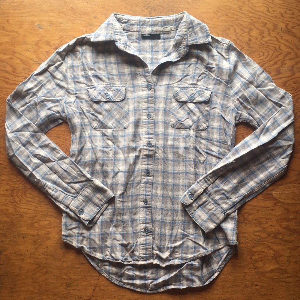 Grey and Blue Flannel Shirt Women’s M